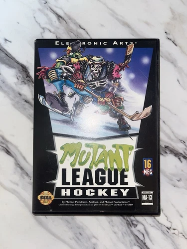 Mutant League Hockey (Sega Genesis, 1994) Tested With Manual (Missing Cover)