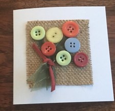 Handmade ‘Button Bouquet’  any occasion card using assorted buttons and ribbon