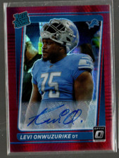 2021 Donruss Optic Rated Rookies Red Hyper #270 Levi Onwuzurike Auto