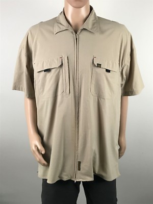 Gondwana Mens Short Sleeve Stretch Zip Front Shirt Size 2XL