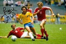 Zico Signed 6x4 Photo Brazil Flamengo Kashima Antlers Genuine Autograph + COA