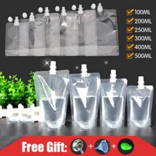 100pcs 100ml-500ml Spout Bags Stand Up Packed Pouch With Cap Nozzle Liquid Juice