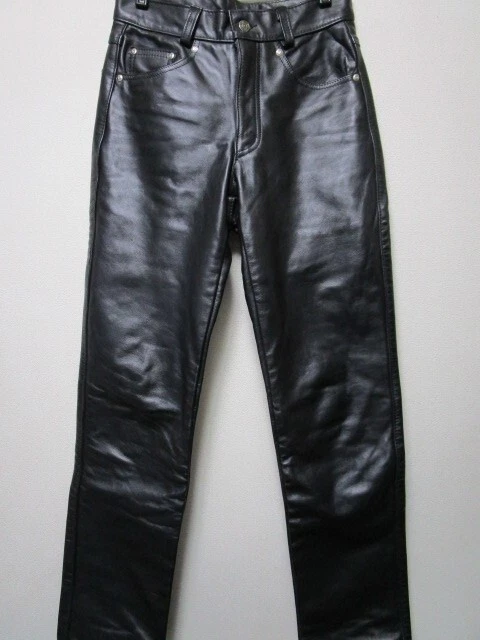 Schott 600 Straight Leather Pants Size30 Black Good Condition
