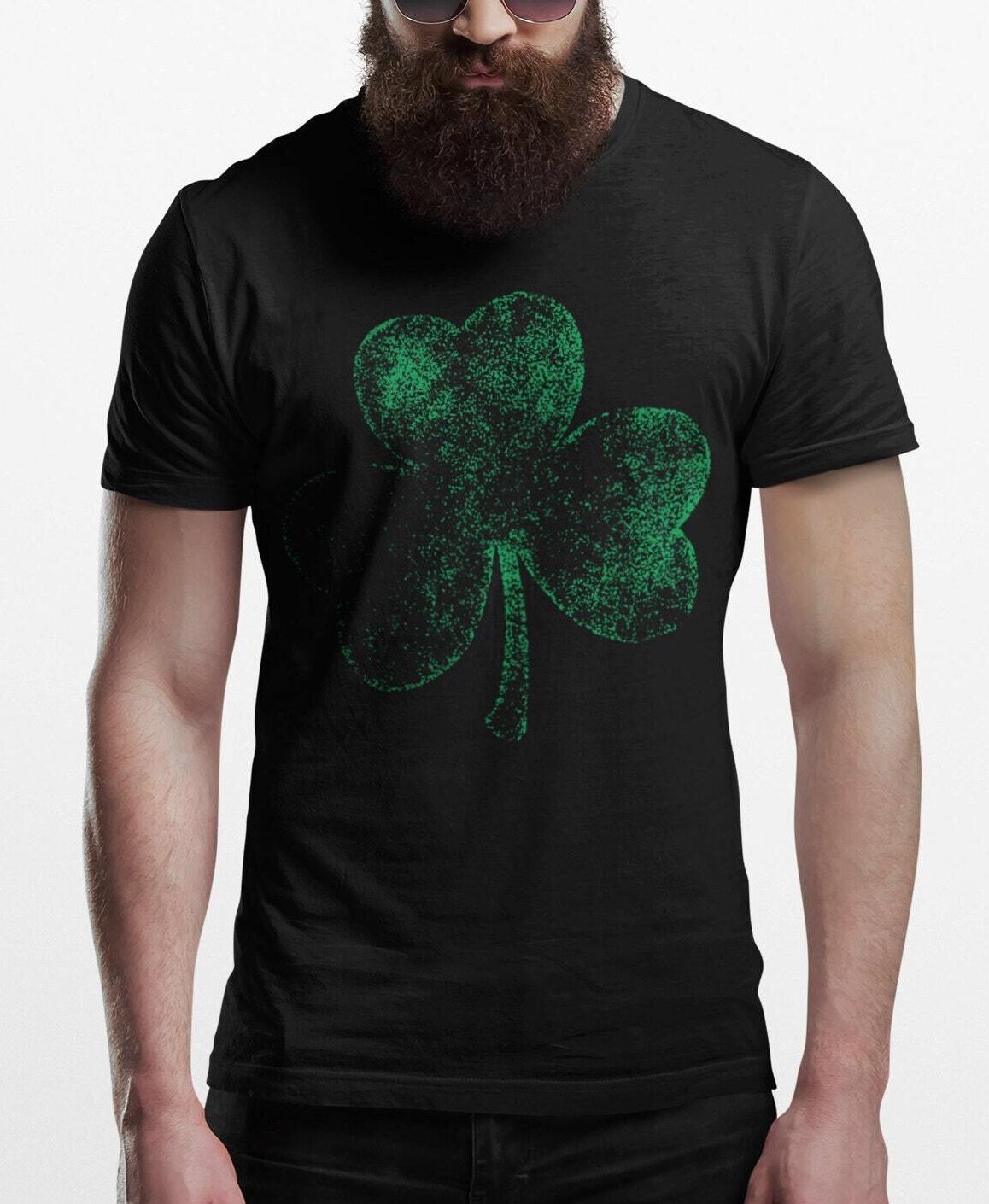 Vintage Style Distressed Irish Green Shamrock T-Shirt, St. Patrick's day shirts