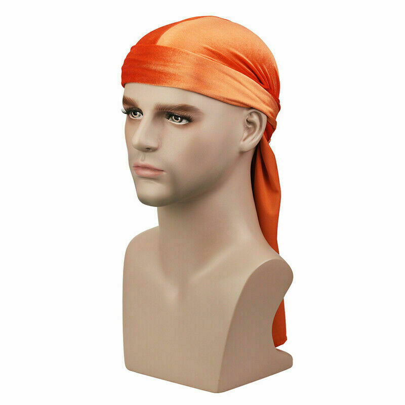 Vintage Velvet Durag Cor Sólida Laço Head Wraps Soft Bandana