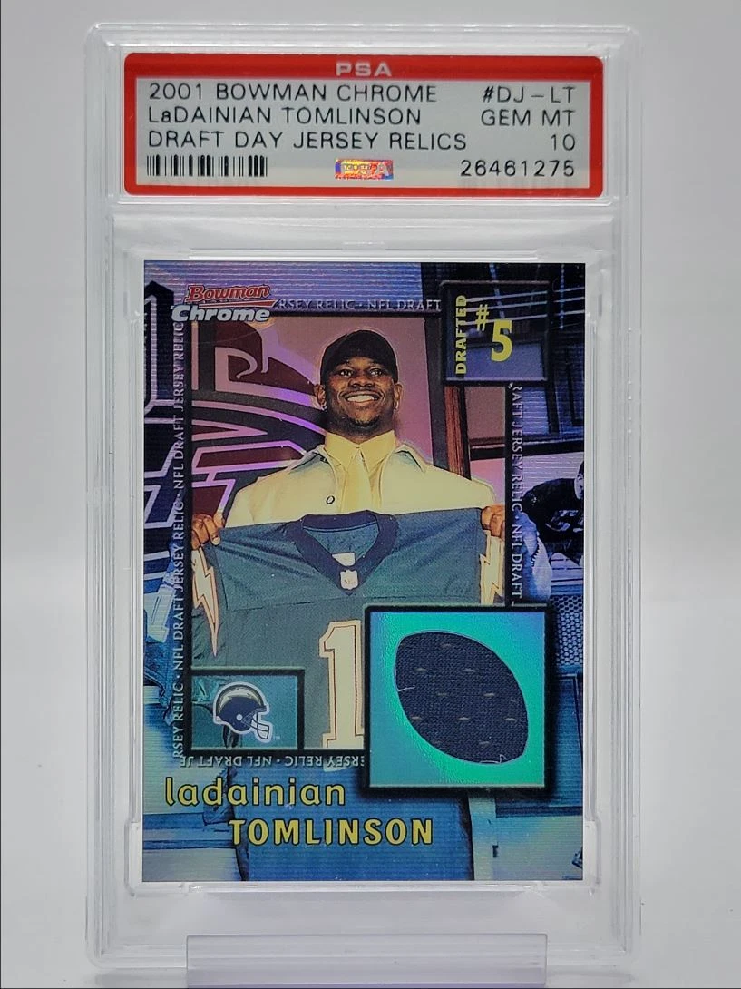LaDainian Tomlinson Bowman Chrome Draft Jersey Relic #DJLT Draft Day Jersey Relics