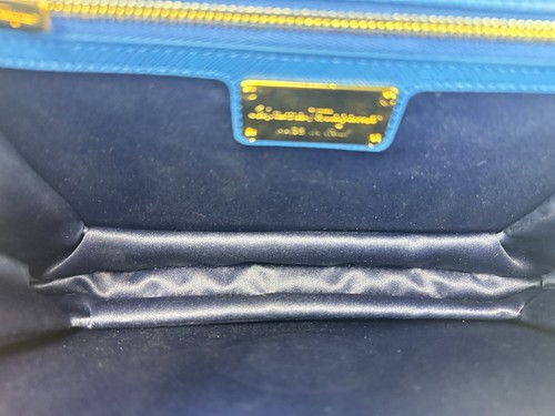 NUEVO SALVATORE FERRAGAMO Bolso Mensajero Bandolera Cuero Ginny Azul Vara Bow - Imagen 9 de 14