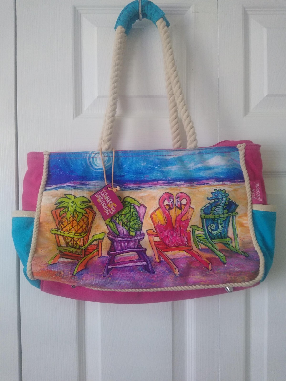 Leoma Lovegrove Canvas Tote Beach Themed Beach Bag Rope Handles eBay