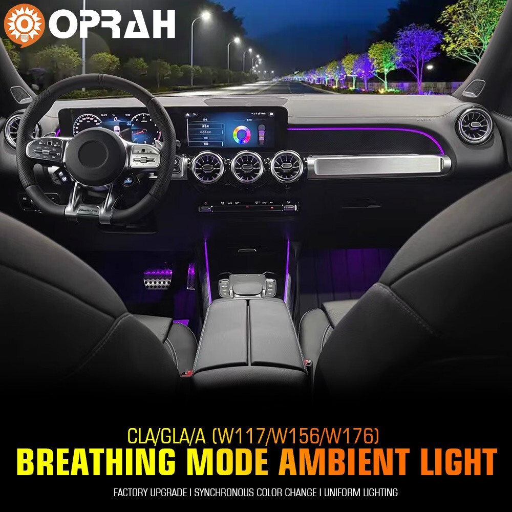 12-Color Breathing Ambient Light for Mercedes CLA/GLA/A W117/W156/W176 Models