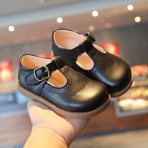 Boys Girls Toddler Leather Loafers Slip On Formal Party Shoes School Shoes Size - Picture 8 of 24