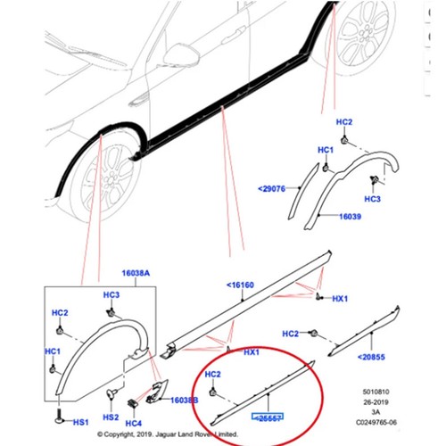 Front Right Door Side Panel Trim Lower For Land Rover Discovery Sport 2015-2019 - Picture 10 of 10