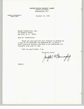 Judge Joseph G McGarraghy Signed Herman Finkelstein Letter District Court ASCAP