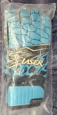 Laser Soccer Goalkeeper Goalie Gloves Kids Boys Adult Size 9 Latex Grip palms