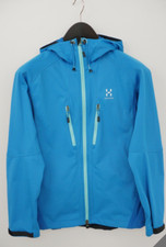 Women Size S Haglöfs Jacket Blue Nylon Windstopper Hooded Breathable