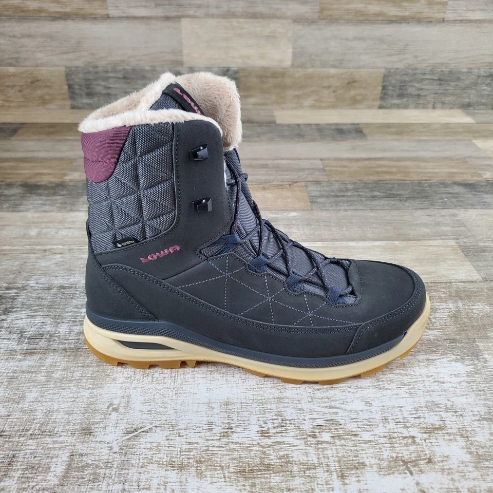 Lowa Ottawa GTX Damen Wanderschuhe Gr. 10 Anthrazit Braun Rose Schnürschuhe High Top