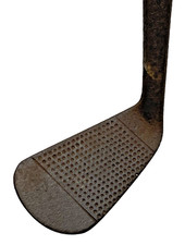George Nicoll Recorder Dot Face 6 Mashie Iron Leven Fife RH Hand Forged Hickory