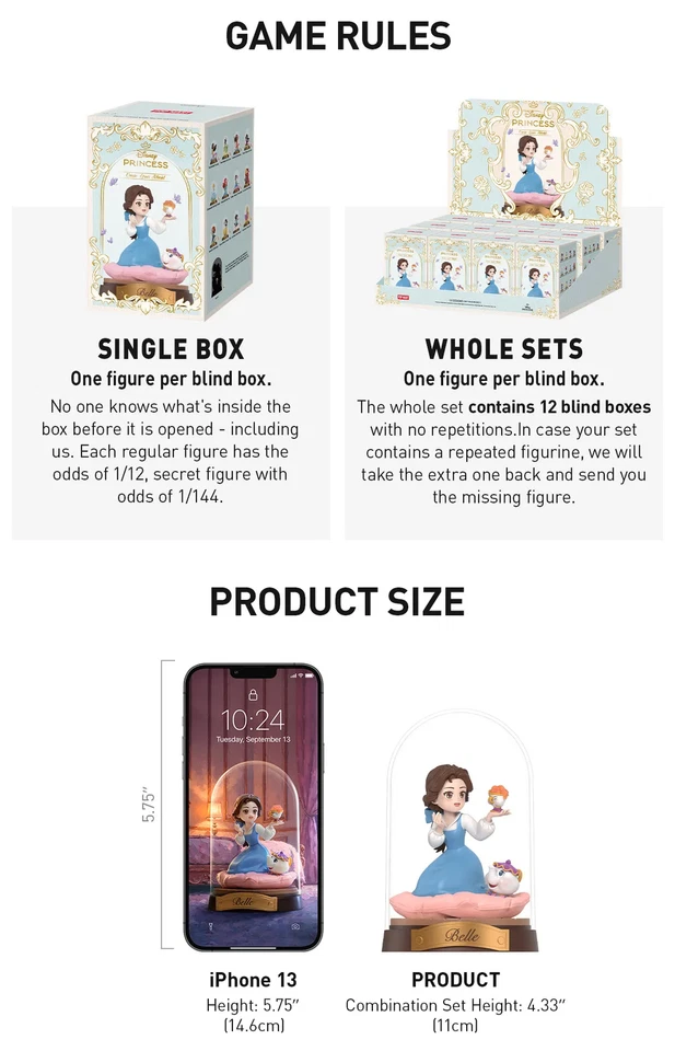 Auténticas figuras de princesa Disney Crea tu serie mundial 4,33 pulgadas Foto 4 de 4