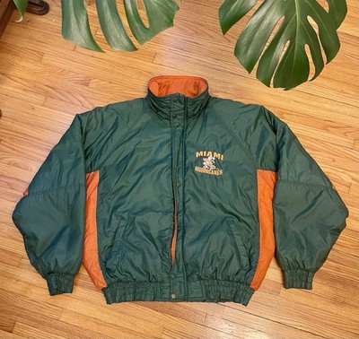 Vintage 90s XL University of Miami Hurricanes Full Zip Bomber 