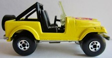 Hot Wheels Jeep Cj7 From The 1988 Mainline Series Purple Stripe On Hood Yellow