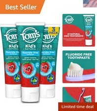 Fluoride-Free Kids Toothpaste, Silly Strawberry Flavor - 3 Tubes of 5.1 oz Each