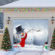 Christmas Garage Door Cover, Large Christmas Banner Backdrop Decorations 8X7Ft..