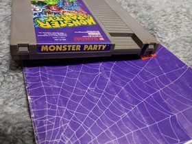NINTENDO NES MONSTER PARTY GAME CARTRIDGE AND MANUAL TESTED