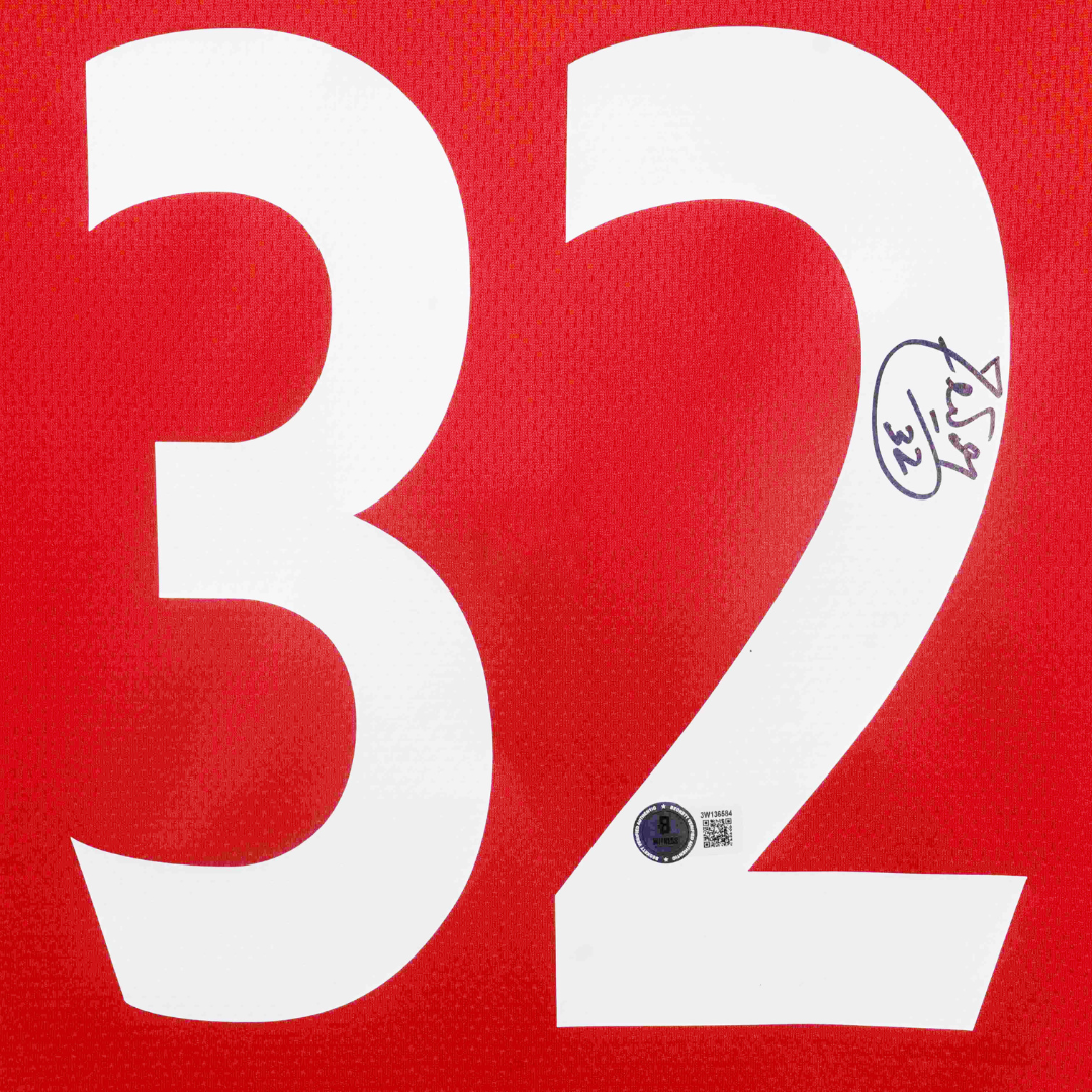 Carlos Tevez Signed Manchester Utd Home Soccer Jersey #32 with