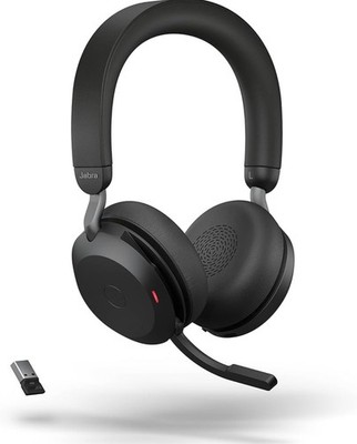 Jabra Evolve2 75 Black Wireless Bluetooth USB Noise Canceling Stereo Headset