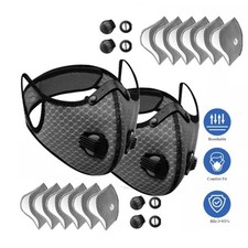 2 Pack Reusable Half Face Cover Mask w/ Filter Cycling Outdoor Sport Face Mask