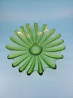 Vintage 1960s Federal Glass Celestial Limelight Green Glass Sunflower Bowl 11’’