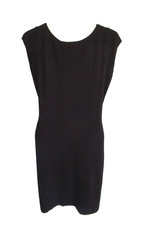 Cable & Gauge, Black Short Sleeve Knit Dress with White Trim, Size Large