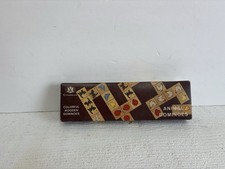VINTAGE 1985 WOODEN ANIMAL DOMINO SET, DOUBLE 6, 28 PIECE SET WITH BOX
