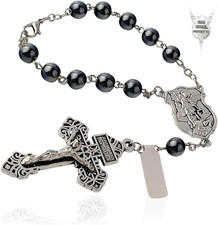 Car Rosary for Rearview Mirror, Catholic Pocket Rosary with St. Michael Medal an