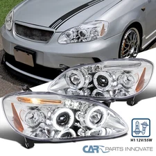 Fit 2003-2008 Toyota Corolla LED Halo Projector Headlights Lamp Left+Right 03-08