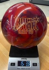 ROTO GRIP ROCKSTAR AMPED 15LBS USED BOWLING BALL, PROFESSIONALLY PLUGGED