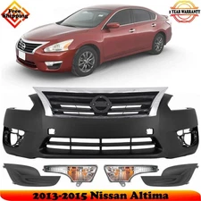 Front Bumper Cover Paintable & Grille Assembly For 2013-2015 Nissan Altima