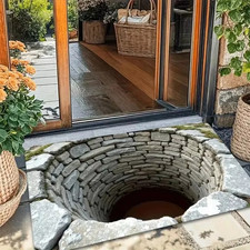 3D Optical Illusion Endless Abyss Non-Slip Door Mat Washable Durable Rug