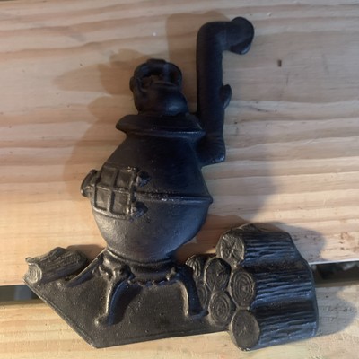 Vintage Sexton Old Antique Stove w/ Logs Kitchen Wall Plaque Metal Art Rustic