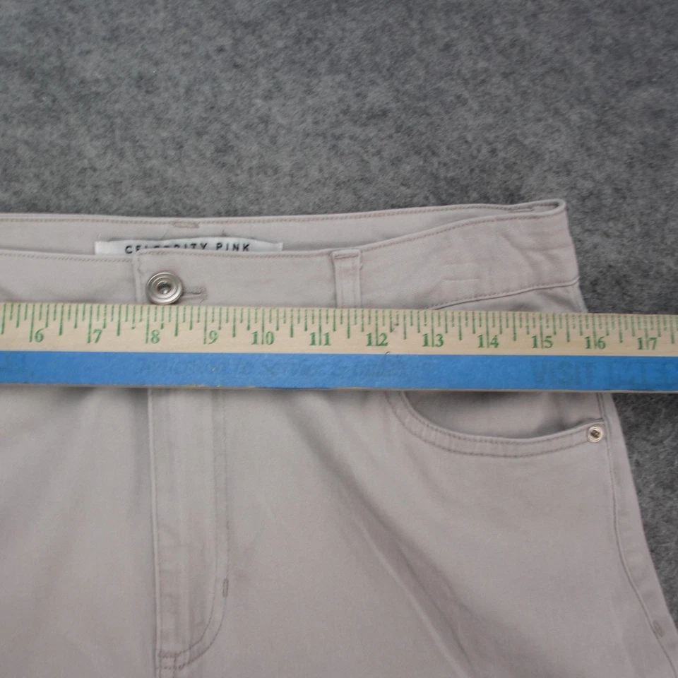 Знаменитости розовый джинсы женщин 9/29 светло-серый широкие ноги эластичной хлопок саржи - Изображение 3 из 4
