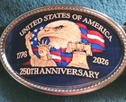 250th United States of America Anniversary Epoxy Buckle  1776-2026