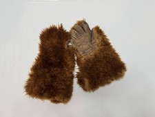 ANTIQUE Bear Fur Leather Stagecoach Driver Gloves WESTERN AMERICANA GRIZZLY FUR
