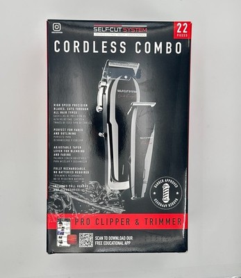 Self Cut System Cordless Pro Hair Clipper Beard T Blade Trimmer Combo Kit Set