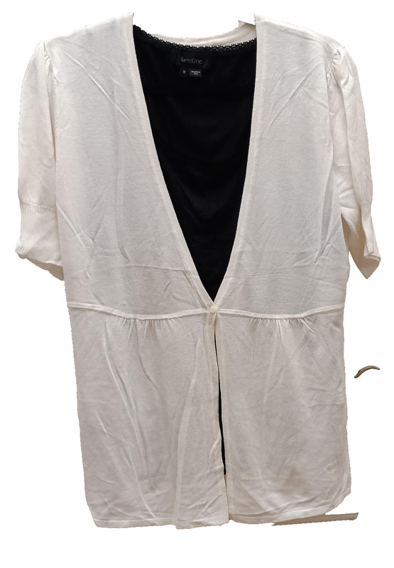 Liz Lange Maternity Ladies XL Lightweight Top 1 Button Front, White