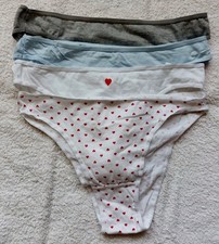 4 St Slips grau,blau,weiss Gr. 34-36 Baumwoll...