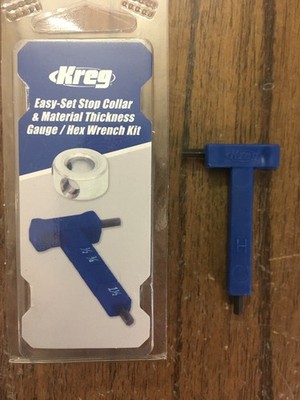 Kreg Easy Set Pocket Hole Drill Bit Stop Collar Hex Wrench and Gauge Set x2