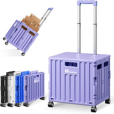 Folding Utility Cart, Portable Rolling Crate Handcart Collapsible Shopping Troll