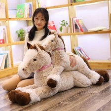 Horse Plush Stuffed Animal Pillow Soft Huggable Floor Cushion Home Decor Gift