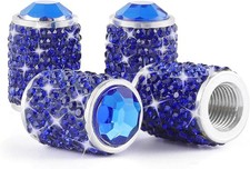 Car Wheel Tire Valve Caps 4 Pcs Bling Tire Valve Caps Crystal Ti Color Blue