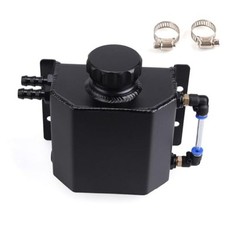 Universal 1L Coolant Overflow Tank, Aluminum Coolant Radiator 1L-Black