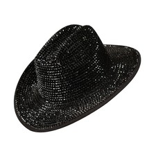 Black Rhinestone Cowboy Hat Adult Costume Accessory
